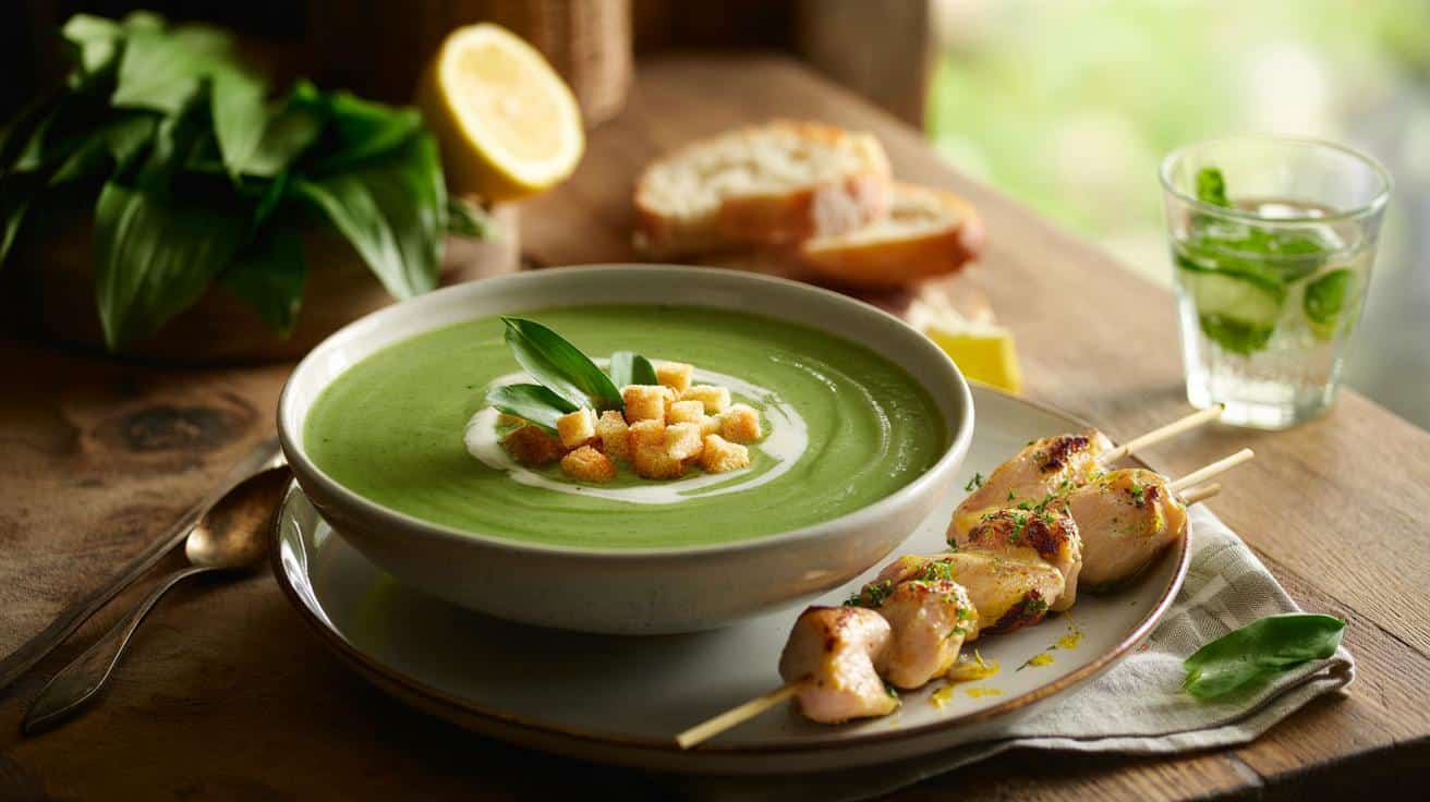 Kremowa zupa z czosnku niedźwiedziego: wiosenny hit z chrupiącymi dodatkami