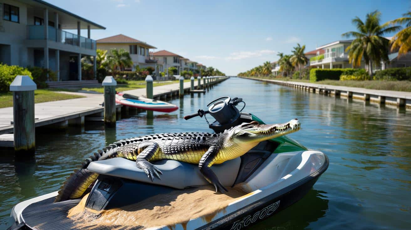 Krokodyle wsiadają na skutery wodne. Tak ratują życie w gorącej Florydzie