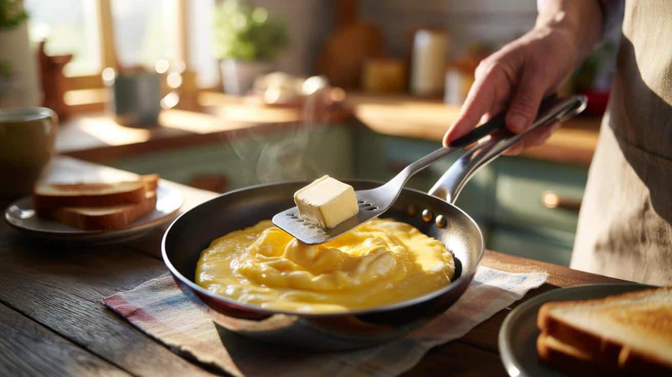 Kucharze używają tej techniki z masłem aby zwykła jajecznica stała się wyjątkowo kremowa