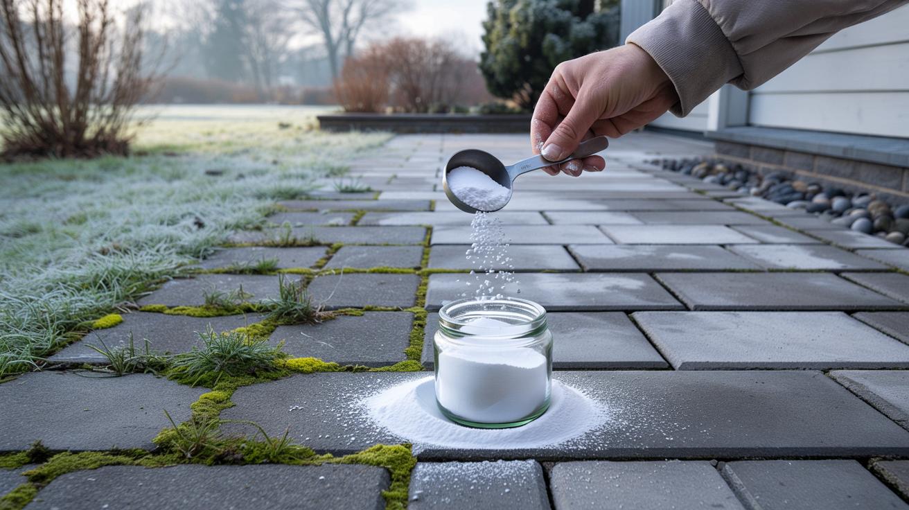 Ten jeden kuchenny proszek skutecznie usuwa zimą mech i chwasty z kostki brukowej bez szorowania