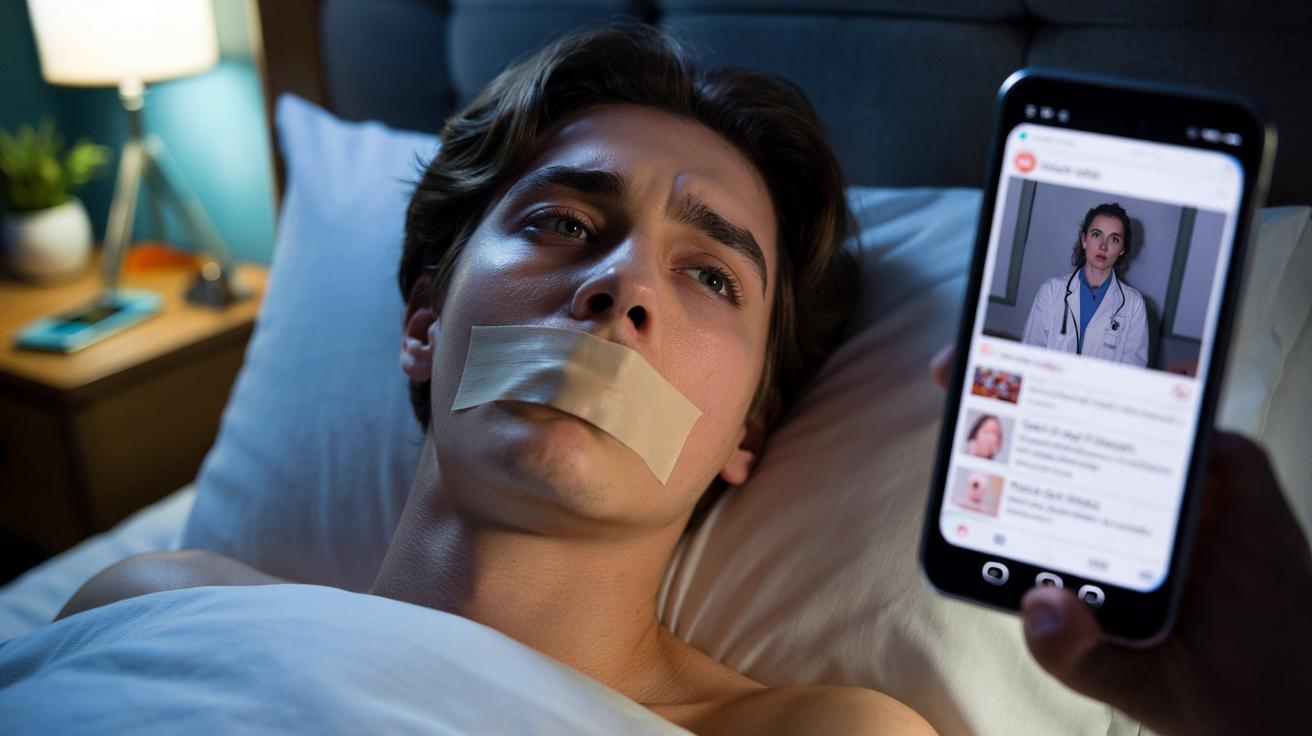 Lekarze alarmują: viralny „sleep hack” z zaklejaniem ust może być groźny