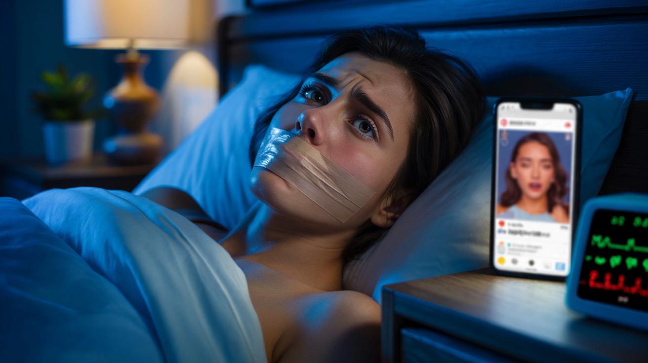 Lekarze biją na alarm: viralny „sleep hack” z taśmą na usta może być groźny