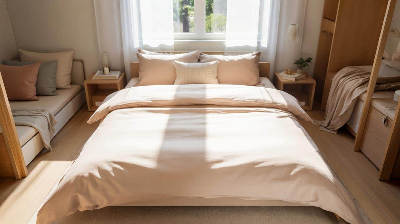 Mała sypialnia nagle zrobiła się większa. Zmieniła tylko kolor pościeli