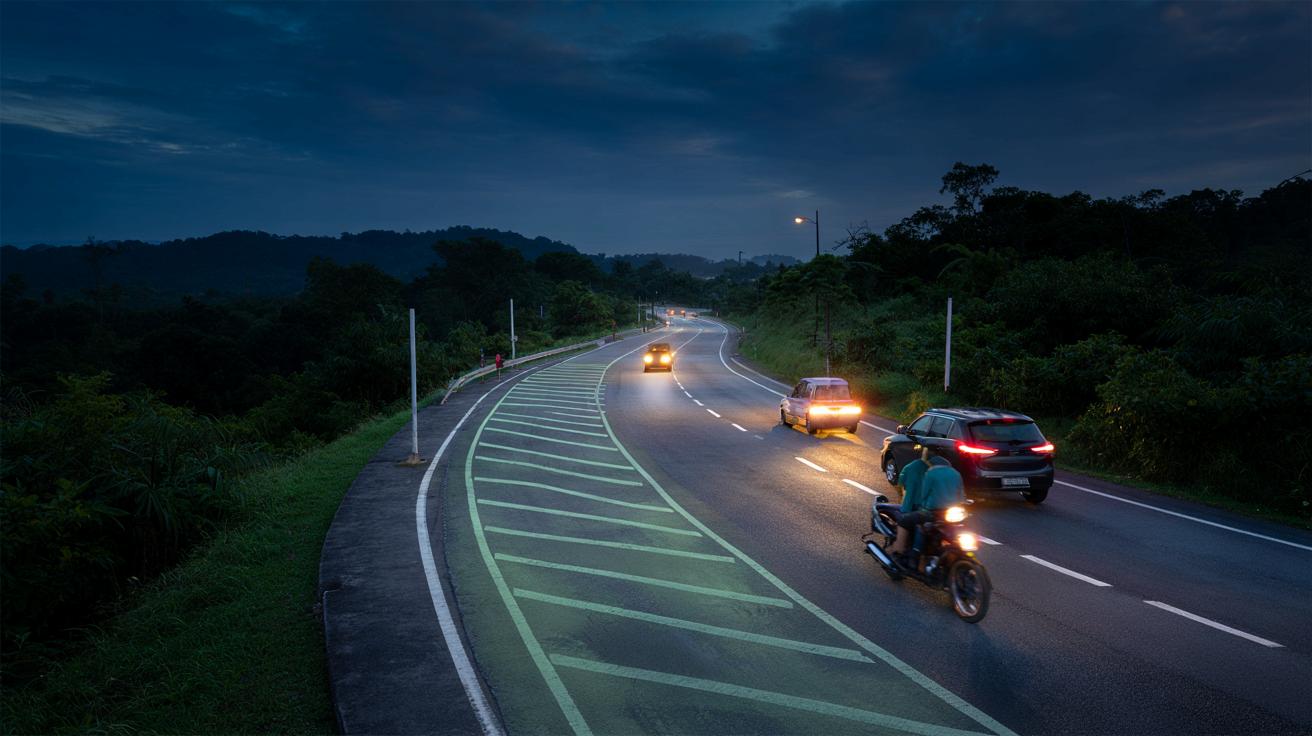 Malezja chciała zastąpić latarnie świecącymi drogami. Rachunek wszystko popsuł