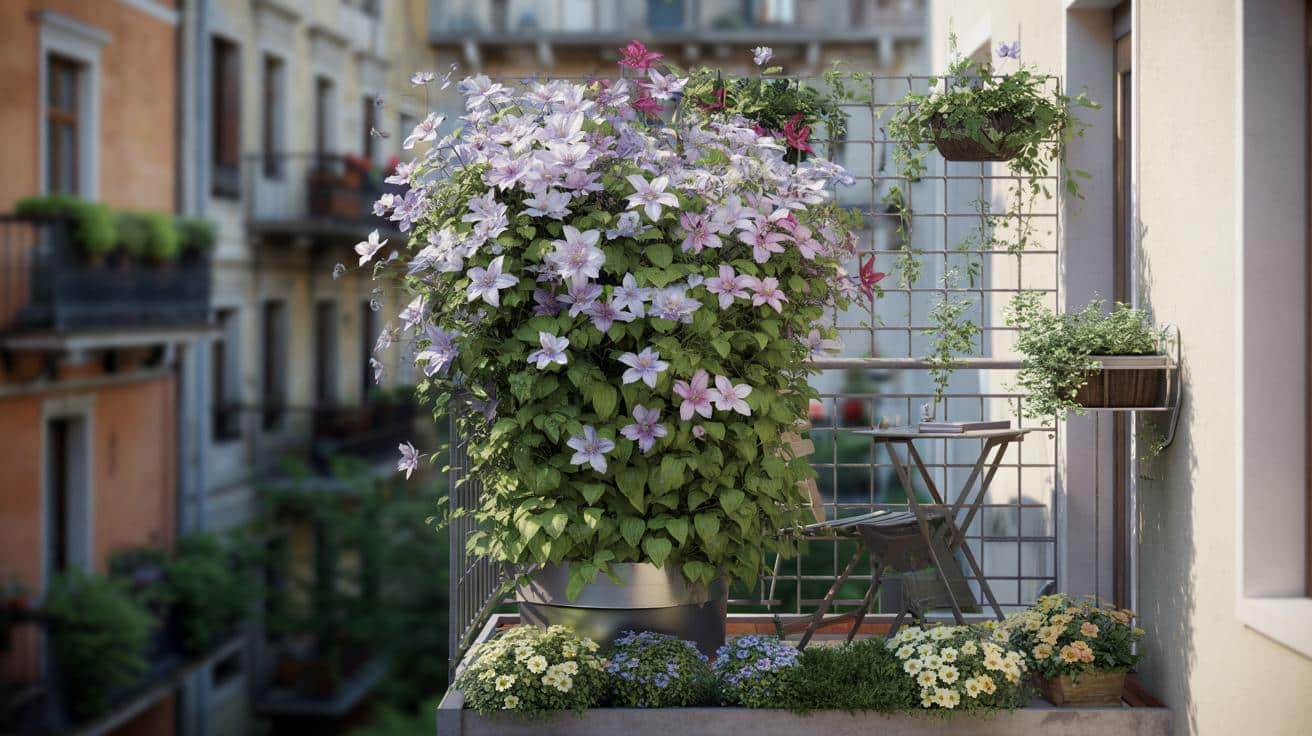 Mały balkon jak zielona oaza: ta pnąca roślina robi ścianę kwiatów