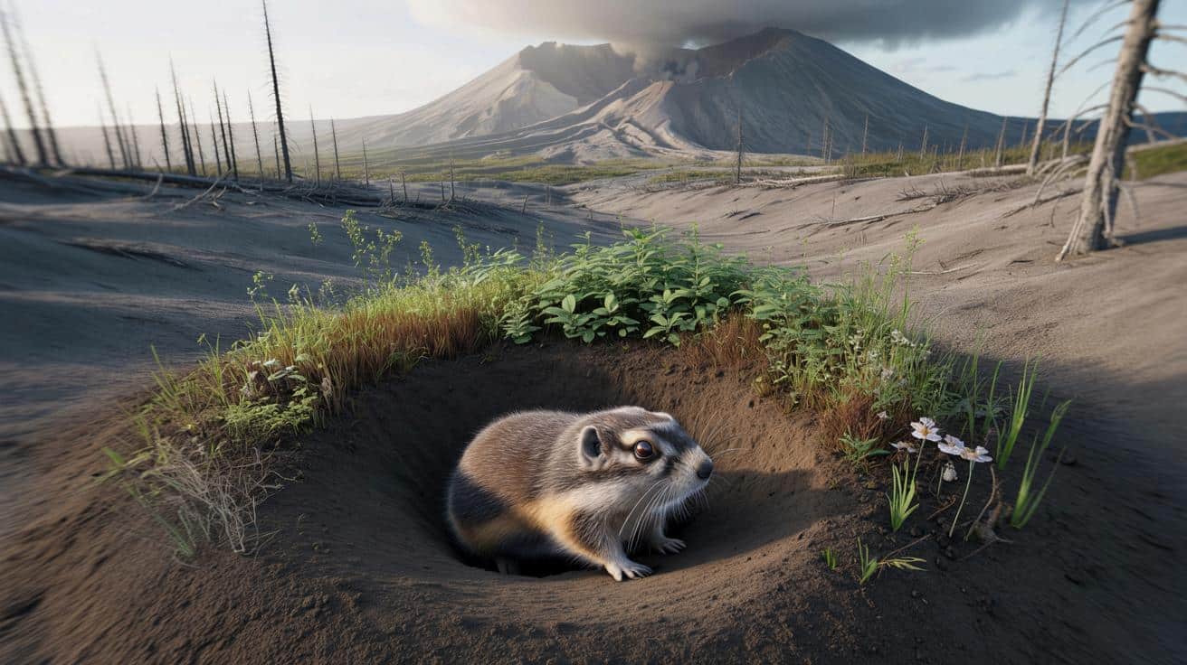 Martwe pola po erupcji wulkanu ożyły dzięki jednemu, niedocenianemu gryzoniowi