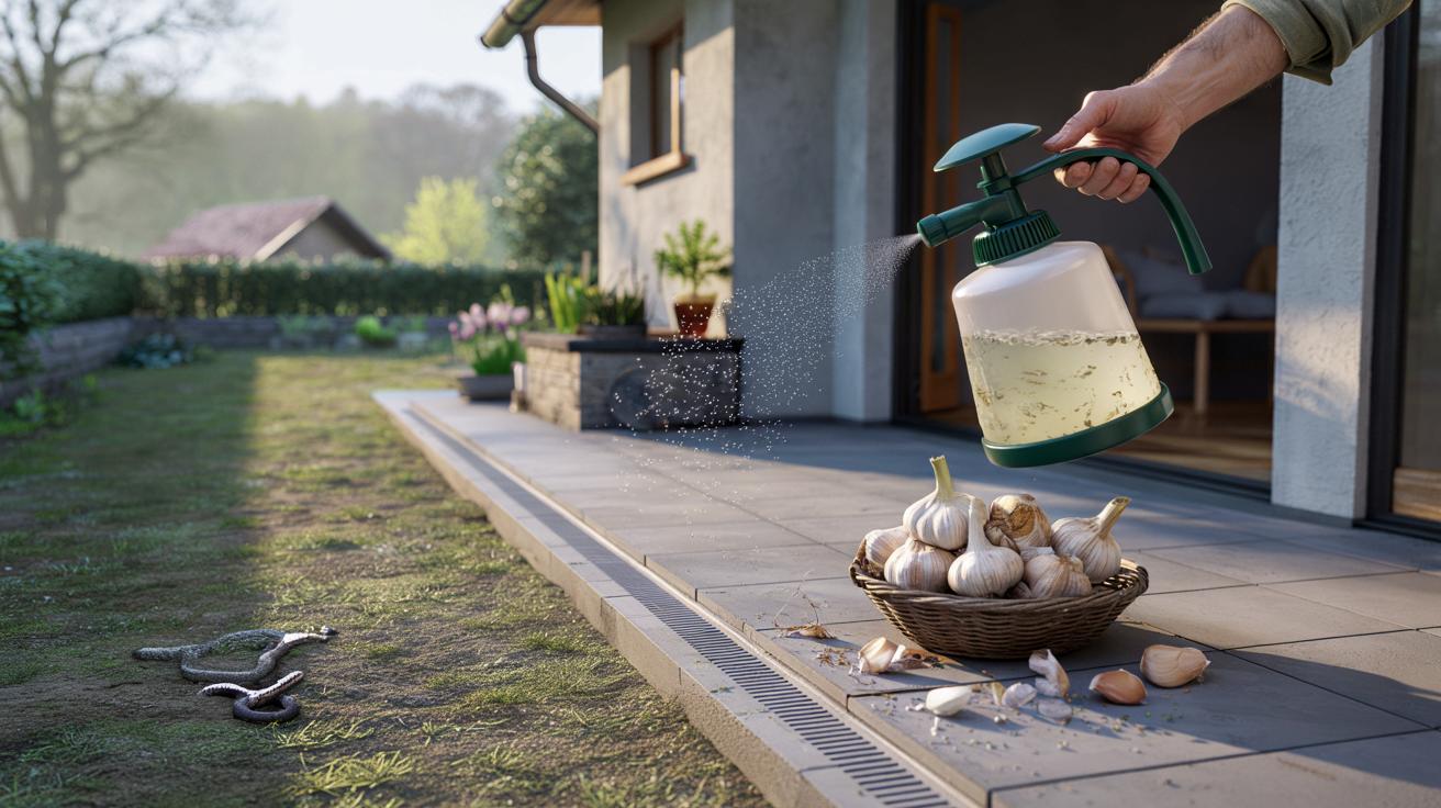 Marzec na tarasie bez węży: genialny trik z czosnkiem z kosza