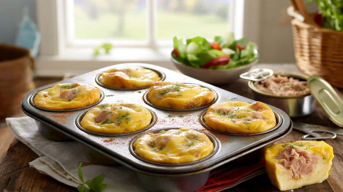 Masz formę do muffinek? Zrób błyskawiczne wytrawne flanki z tuńczykiem