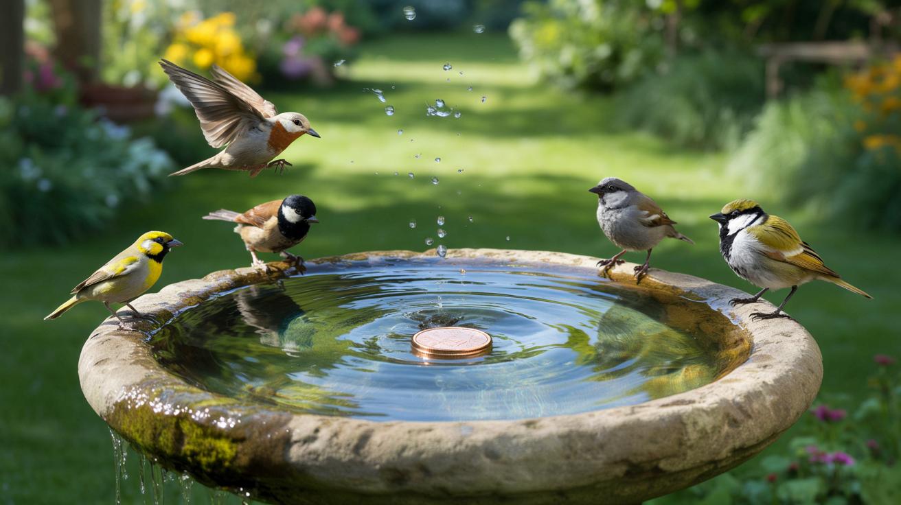 Masz poidełko dla ptaków w ogrodzie? Wrzuć tam 1 grosz i zobacz różnicę