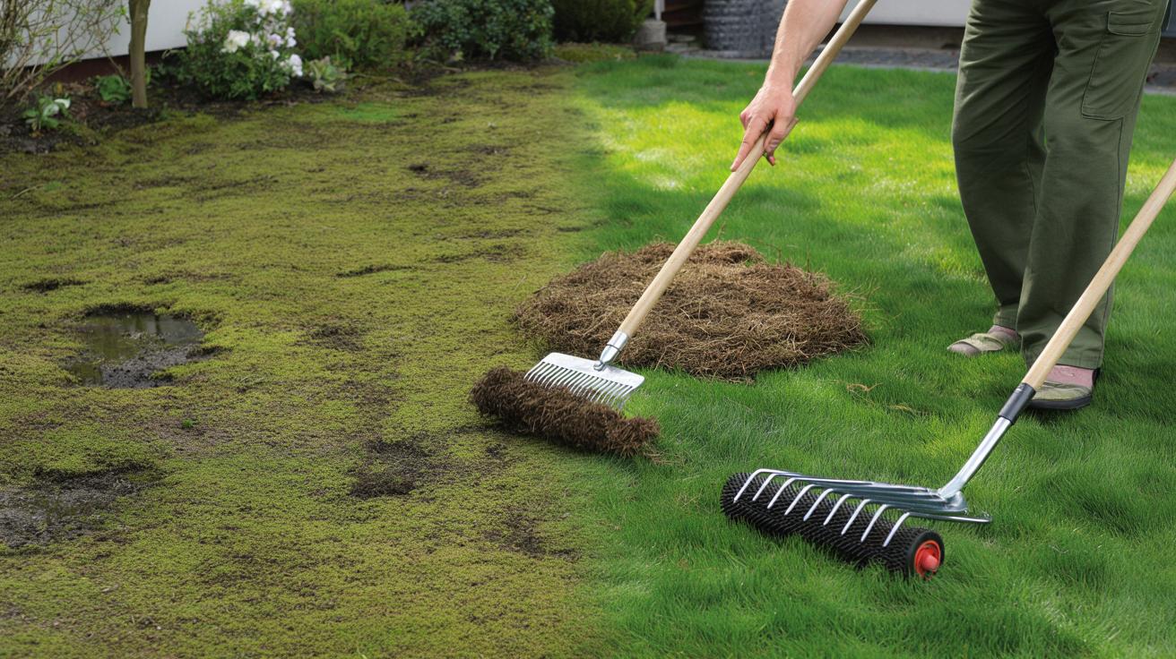 Masz trawnik pełen mchu? Ten prosty duet narzędzi robi różnicę