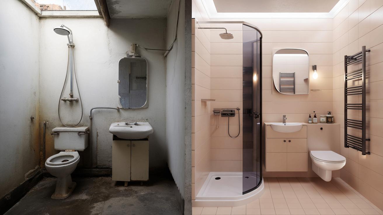 Metamorfoza mikrolazienki: z ruiny do nowoczesnego azylu w 15 m²