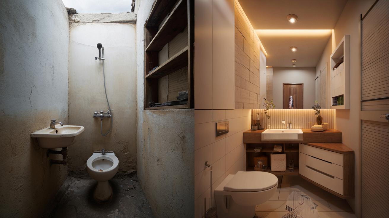 Metamorfoza mikroskopijnej łazienki: z ruiny w nowoczesny, wygodny kącik