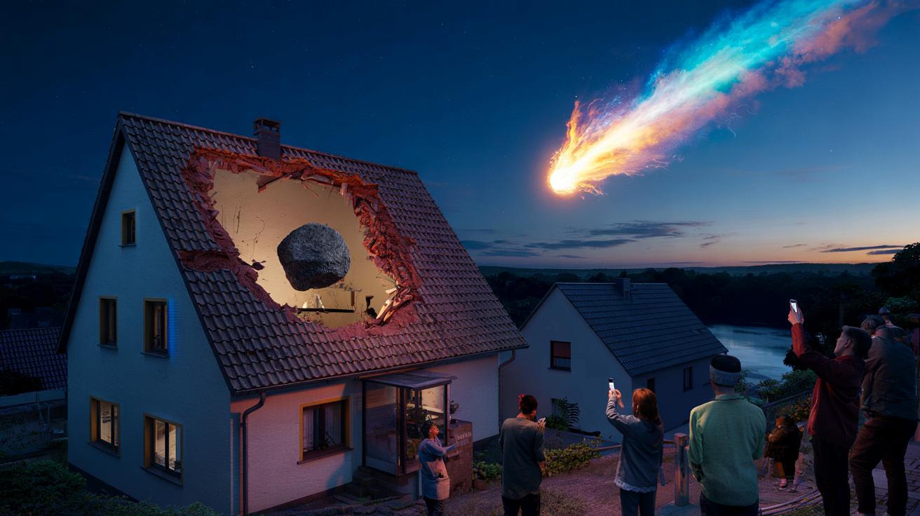 Meteoryt dziurawi dach w Niemczech po jasnym przelocie nad Europą