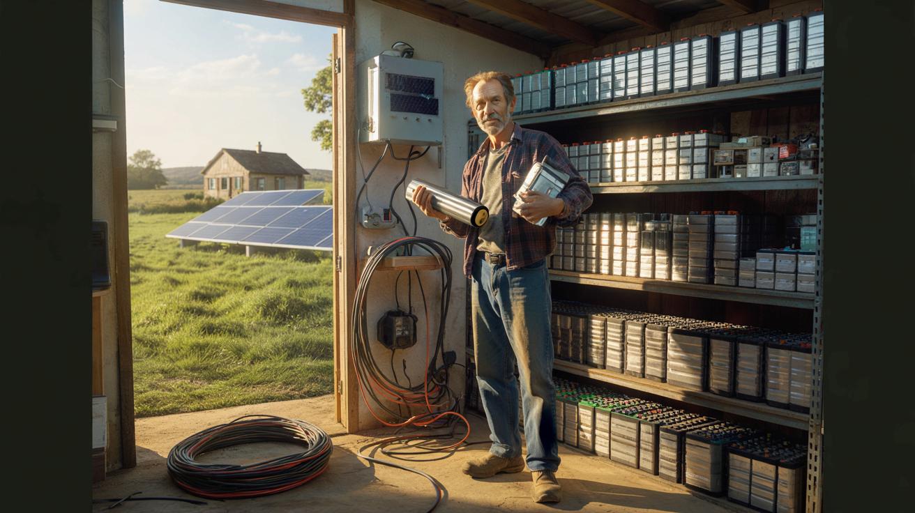 Mężczyzna od 10 lat zasila dom bateriami z laptopów. Ma ich już ponad 650