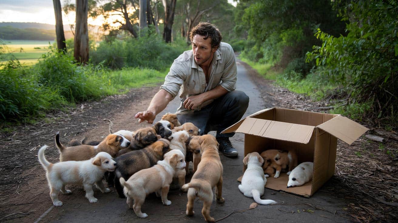Mężczyzna znajduje w lesie 15 porzuconych szczeniaków. Schronisko w szoku