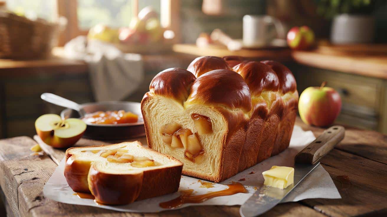 Mięciutka brioche z karmelizowanymi jabłkami: domowy hit jak z rzemieślniczej piekarni