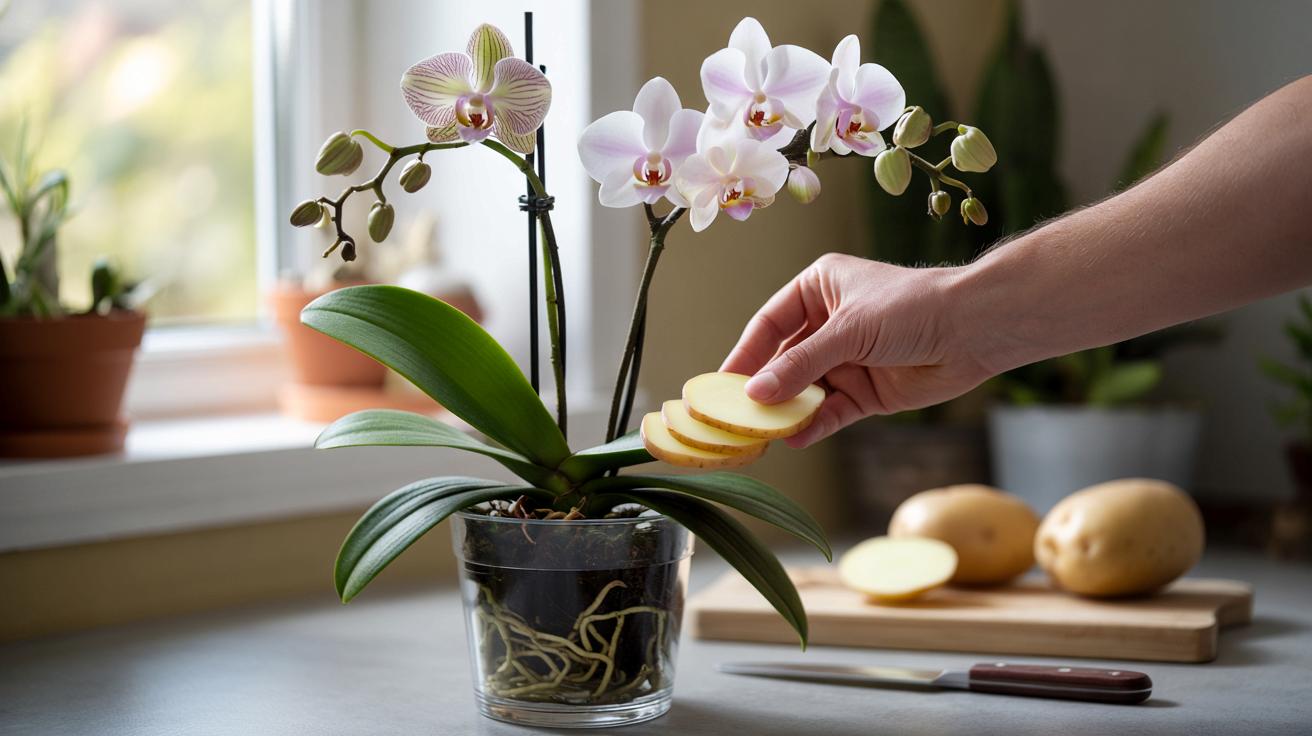 Moja storczykowa „pustynia” zakwitła znów dzięki zwykłej ziemniaczanej sztuczce