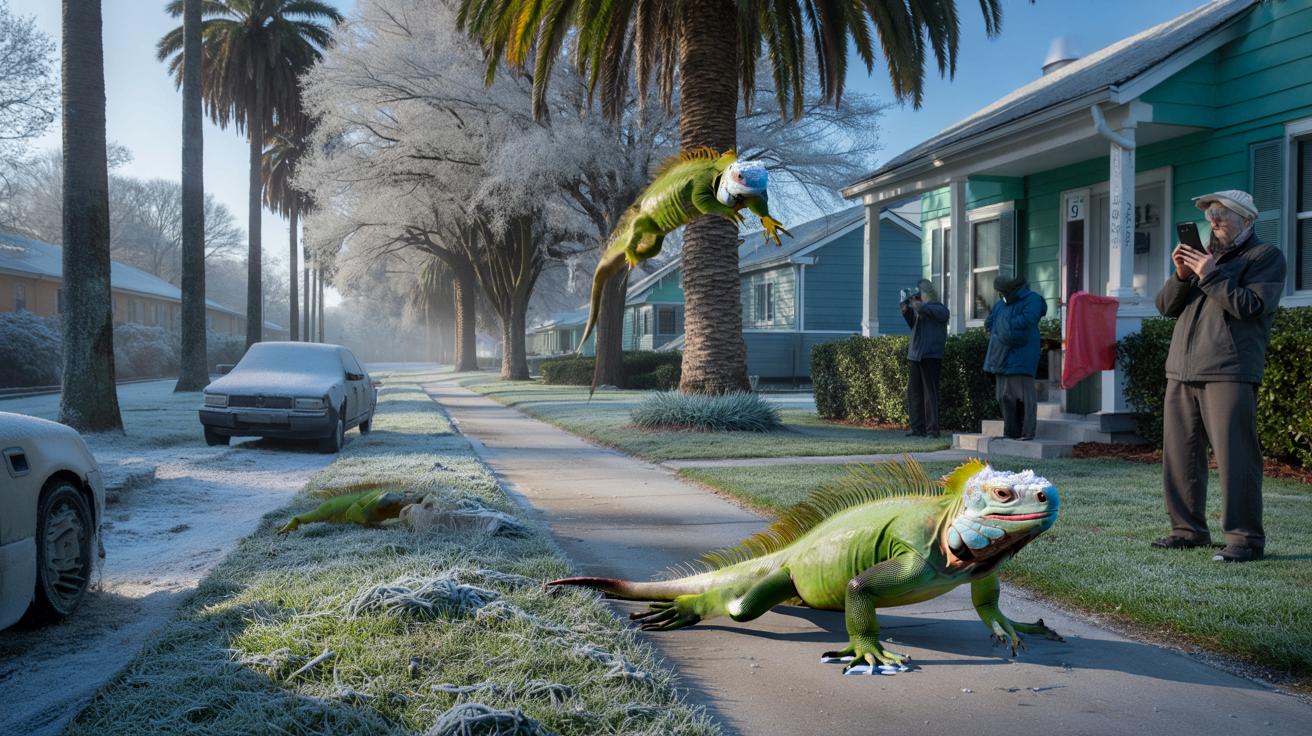 Mróz jak od 35 lat nie: w Florydzie z drzew spadają „zamrożone” legwany