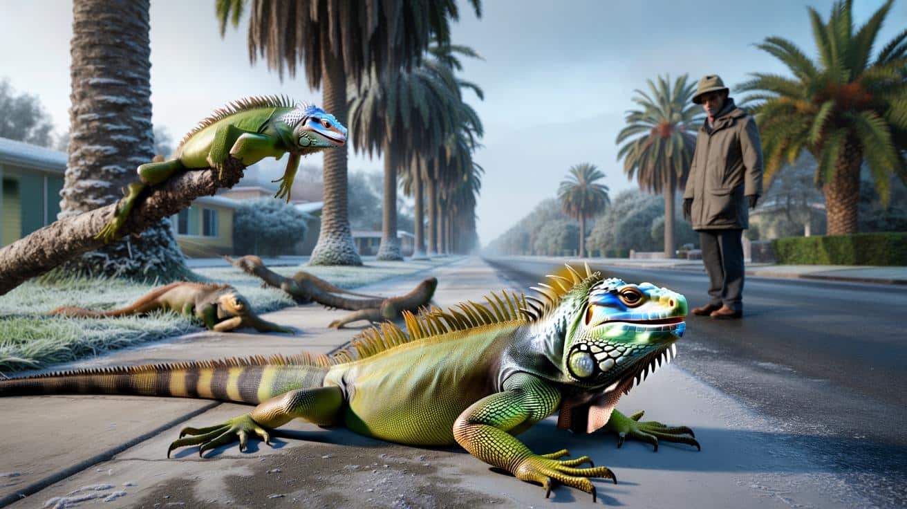 Historyczny mróz na Florydzie sparaliżował legwany, które masowo spadają z drzew