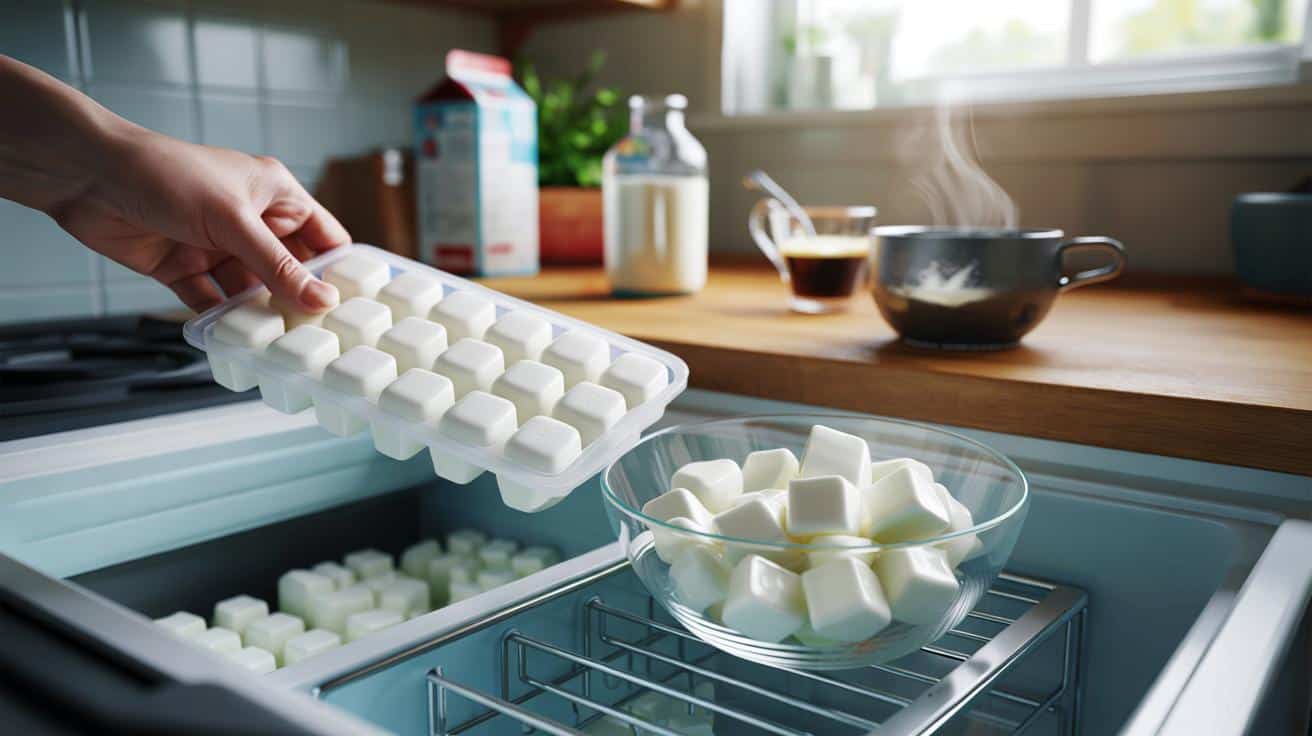 Mrożę mleko w kostkach lodu. Ten prosty trik zmienił moje gotowanie