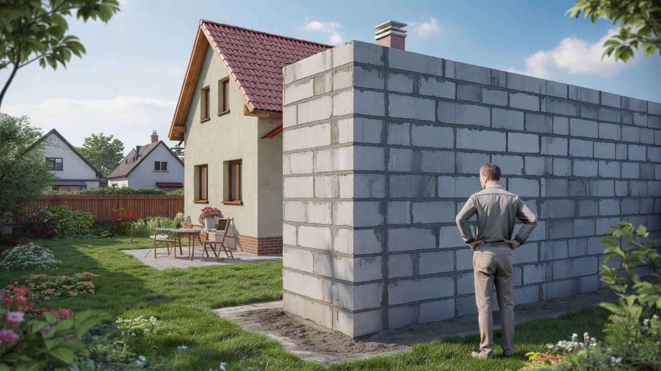 Sąsiad postawił mur przy granicy działki. Czy musi wykończyć go także od strony twojego ogrodu?