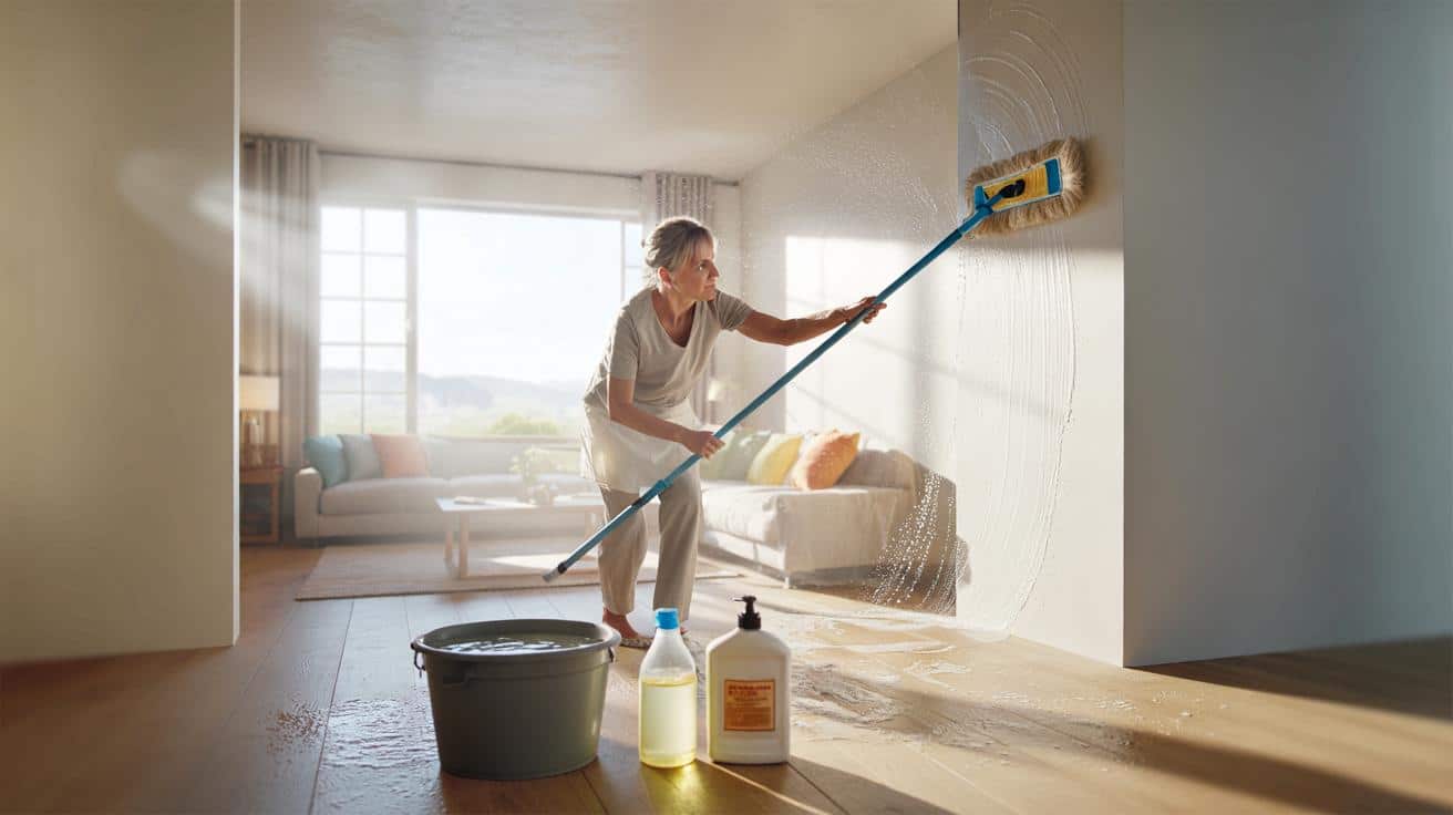 Mycie ścian i sufitów w 30 minut: prosty trik z octem i mydłem