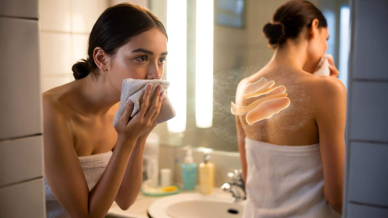 Myjesz twarz ręcznikiem do ciała? Bakterie z pleców lądują na twarzy