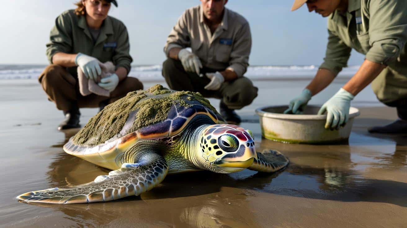 Na skraju wymarcia: rzadka żółwica znaleziona na plaży w krytycznym stanie