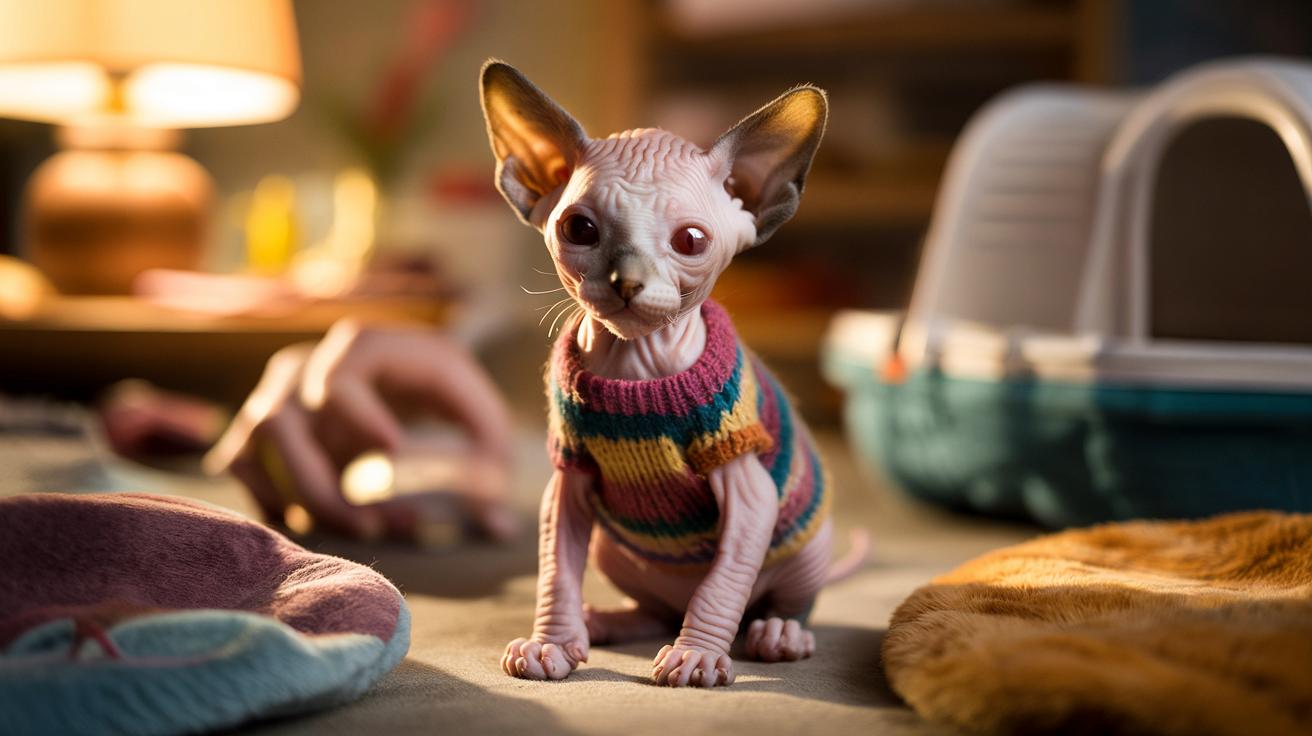 Nagi kociak ciągle marzł w schronisku. Prosta sztuczka odmieniła jego życie