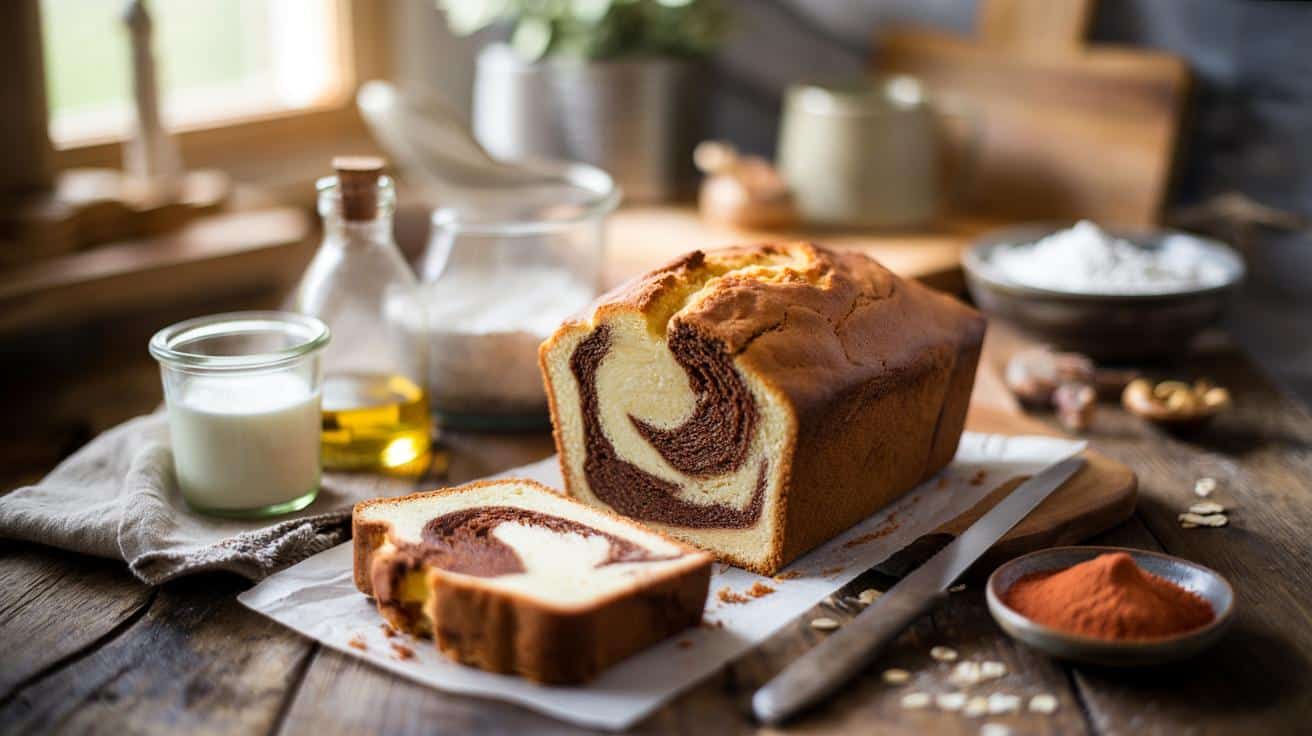 Najdelikatniejszy marmurkowy „zebra cake” bez jajek i masła: prosty, lekki i wegański