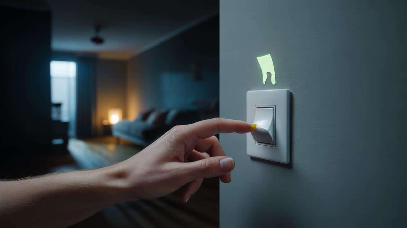 Naklej fluorescencyjną naklejkę na kontakt a w nocy znajdziesz go w dwie sekundy