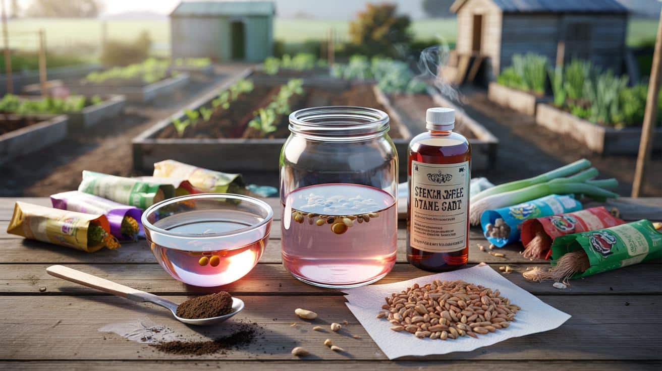 Ogrodnicy zwiększają procent kiełkowania nasion z marketu dzięki moczeniu ich przez 12 godzin w specjalnym roztworze przed wysiewem