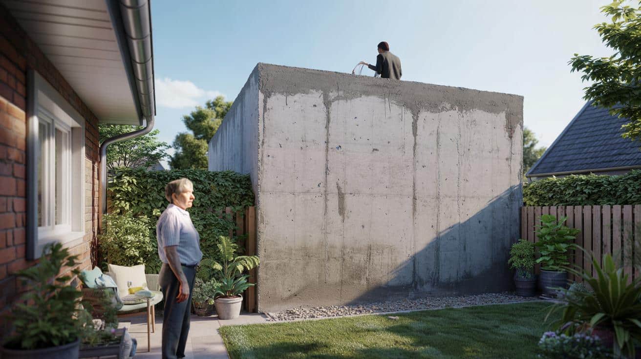 Neighbor postawił mur przy płocie i zostawił brzydką ścianę. Czy wolno mu tak zrobić?