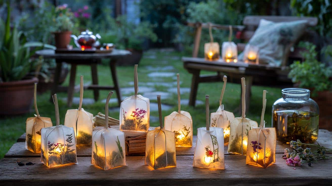 Nie kupuj drogich lampek ogrodowych: z torebek po herbacie zrobisz magiczne latarenki