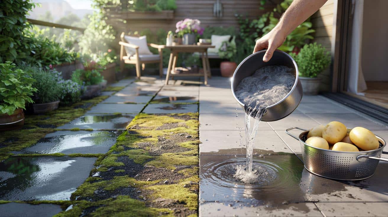 Nie lej wybielacza na taras. Ten darmowy trik z kuchni usuwa mech bez szorowania