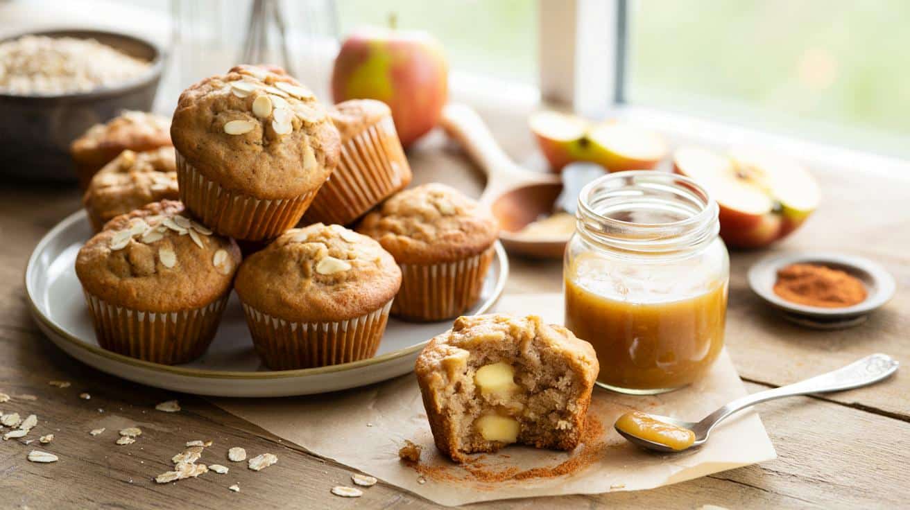 Nie mam masła do ciasta, więc biorę mus jabłkowy: te owsiane muffiny robią furorę