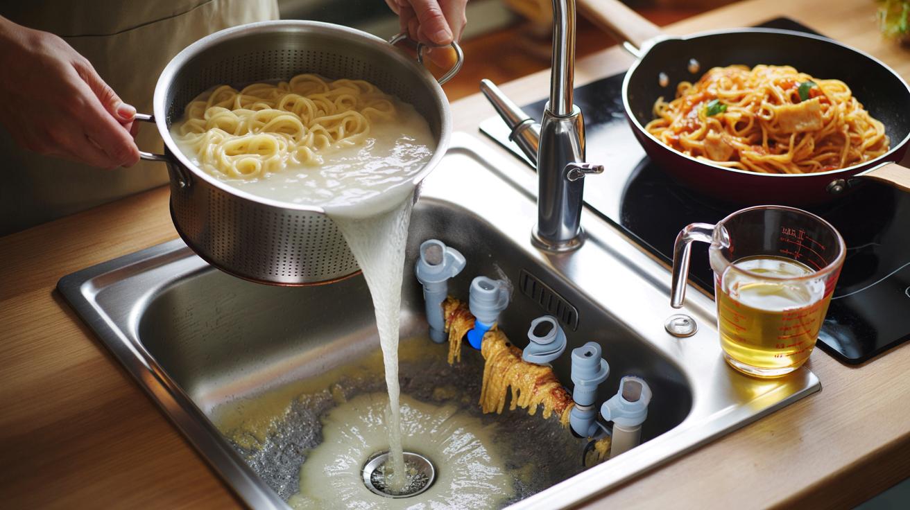 Nie wylewaj wody po makaronie do zlewu. Może niszczyć rury i odbierać smak twoim sosom