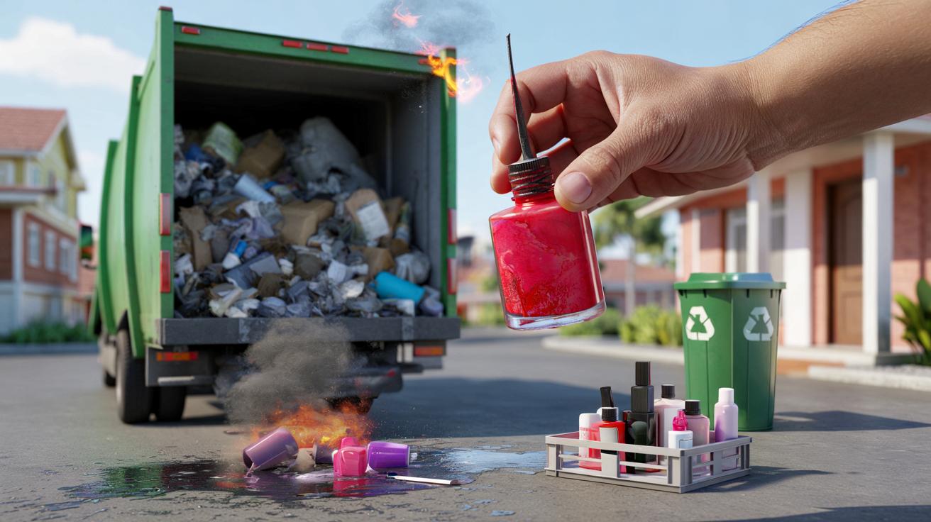 Nie wyrzucaj lakieru do paznokci do tej śmieciarki. Możesz mieć kłopoty