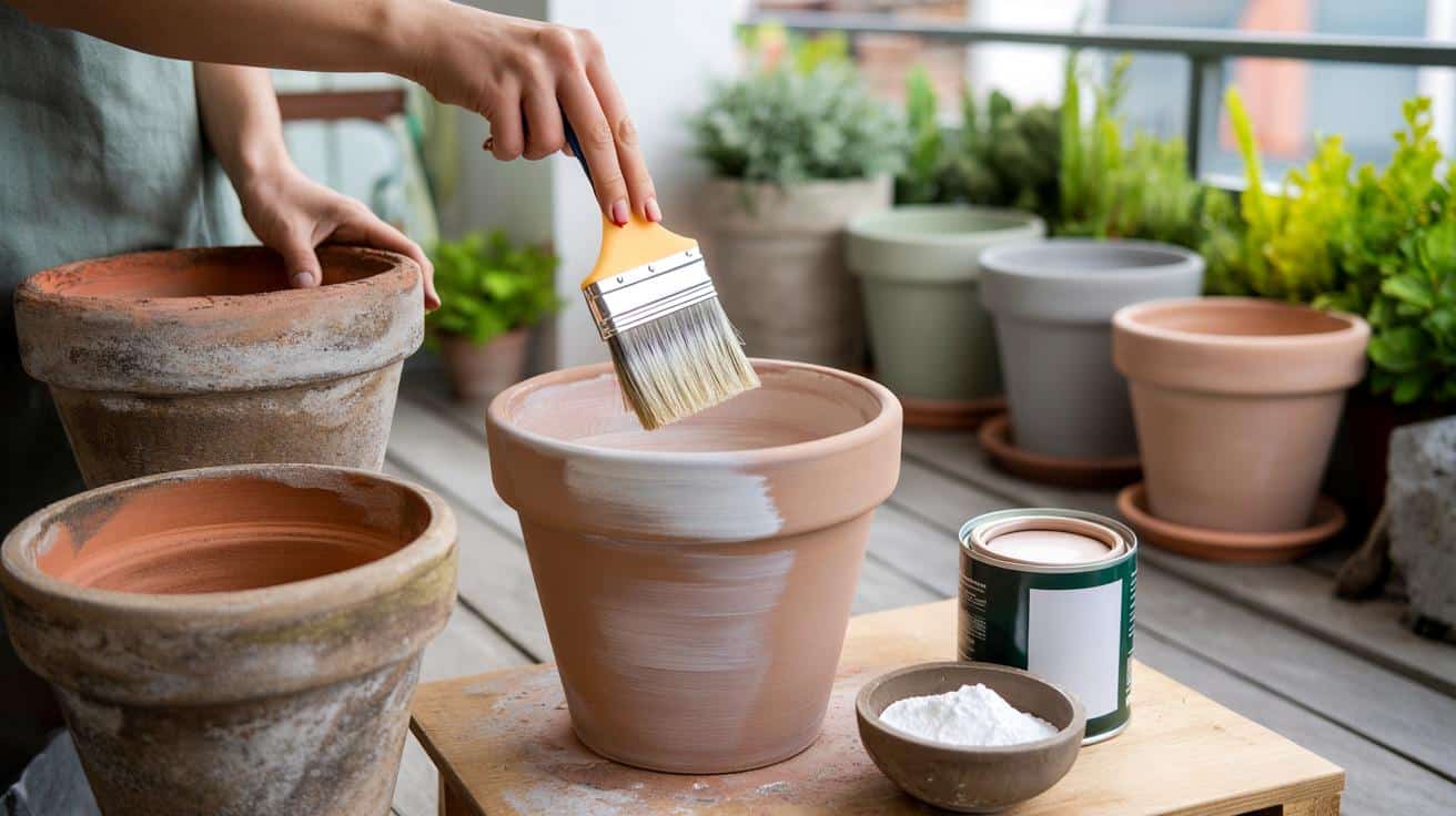 Nie wyrzucaj starych donic z terakoty. Za mniej niż 10 zł zrobisz efekt jak z drogiej ceramiki
