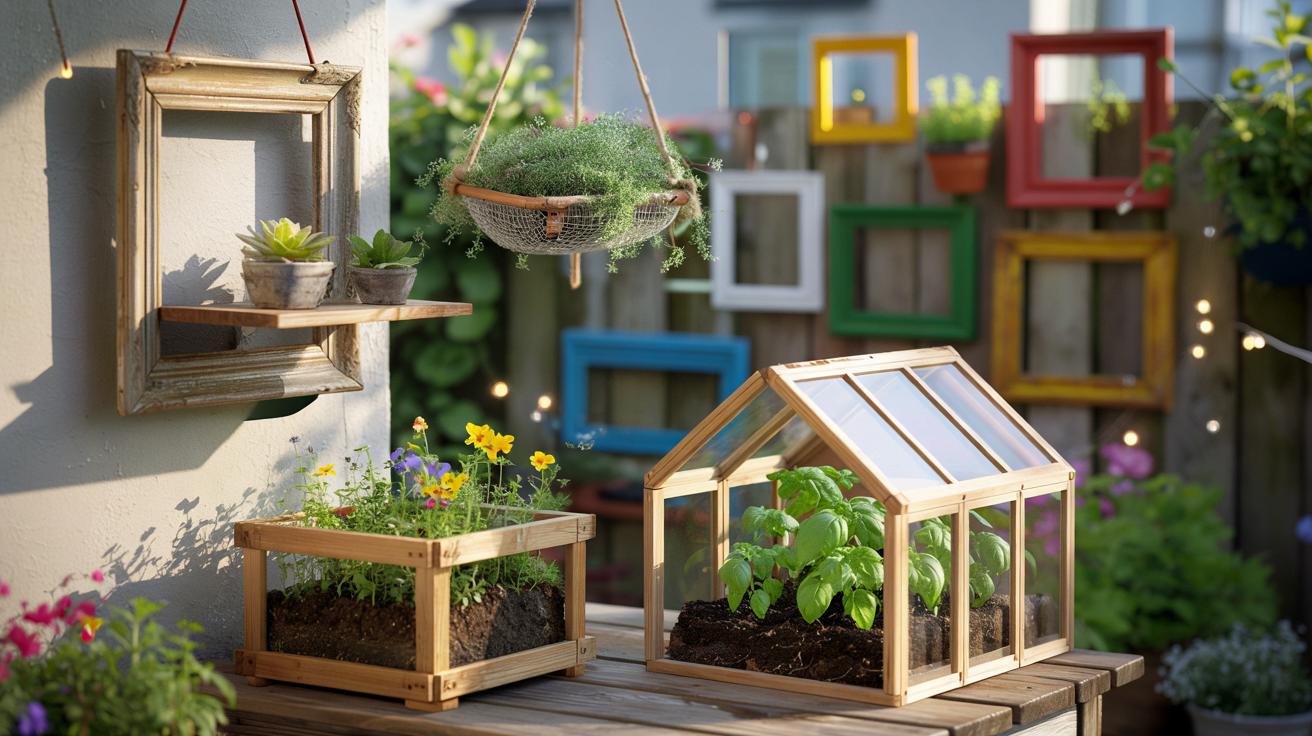 Nie wyrzucaj starych ramek na zdjęcia – ogrodnicy robią z nich półki, donice i mini szklarnie