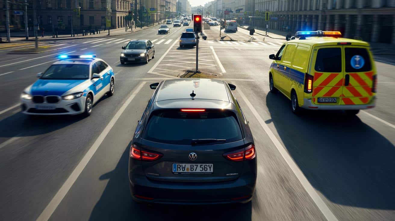 Niebieskie koguty na drodze: kiedy naprawdę musisz ustąpić pierwszeństwa?