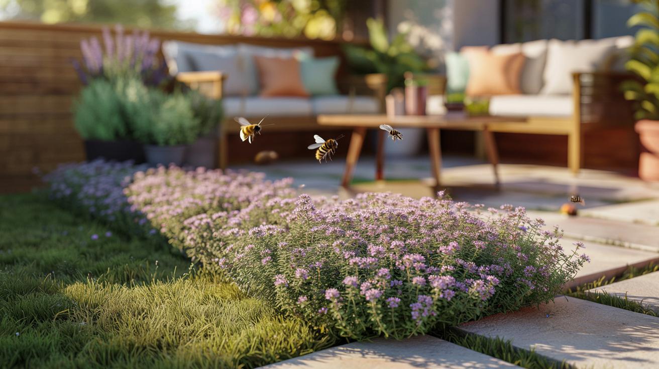 Niska, pachnąca „trawa” zamiast trawnika. Mniej koszenia i komarów w ogrodzie