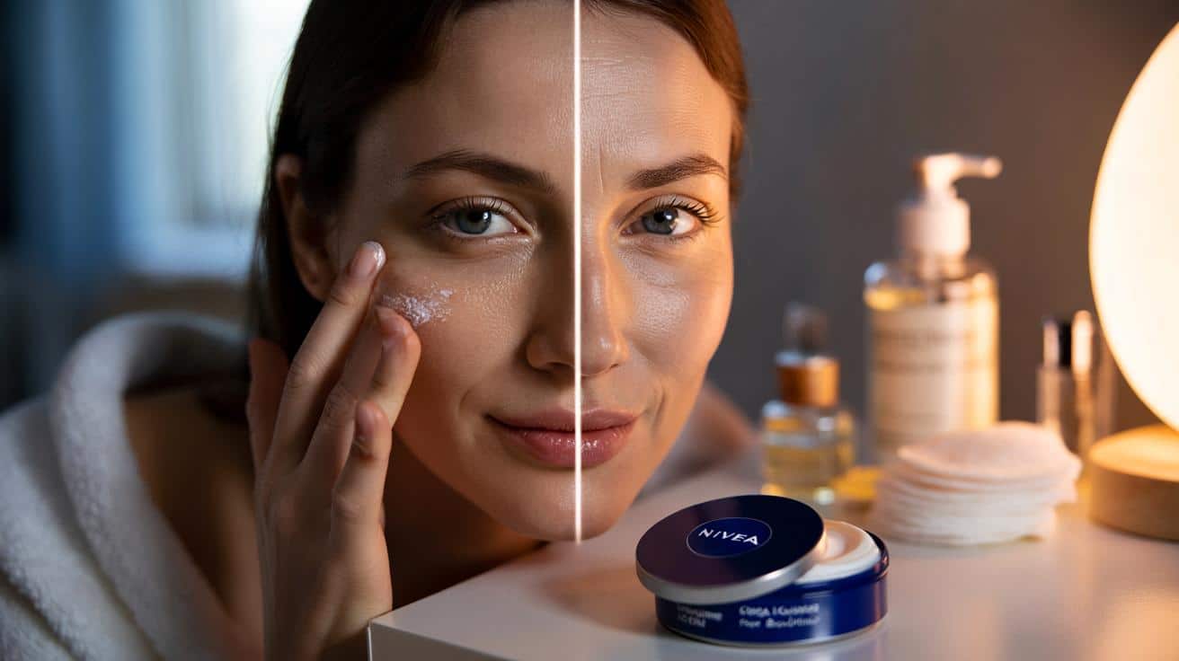 Nivea na pół twarzy przez 7 dni. Efekt zaskoczył już po kilku nocach