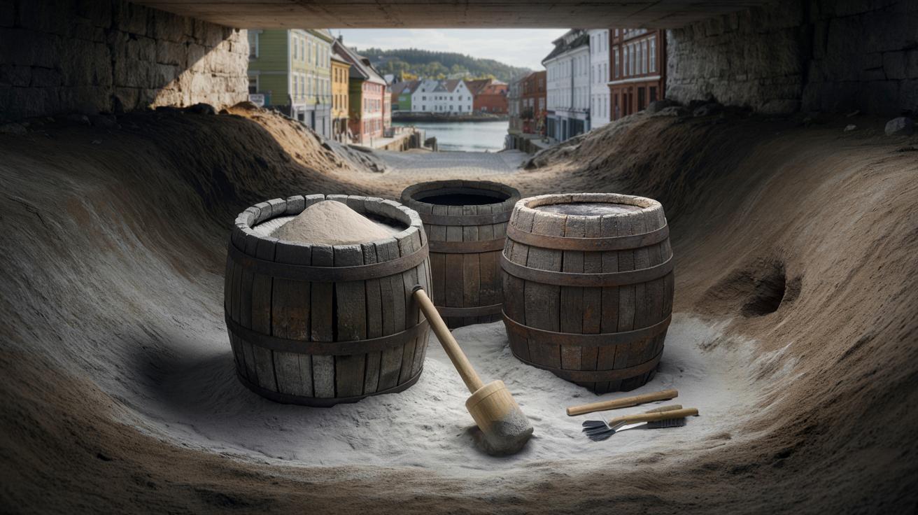 Norwegia: 400‑letnie beczki z wapnem odsłaniają sekrety budowy miasta