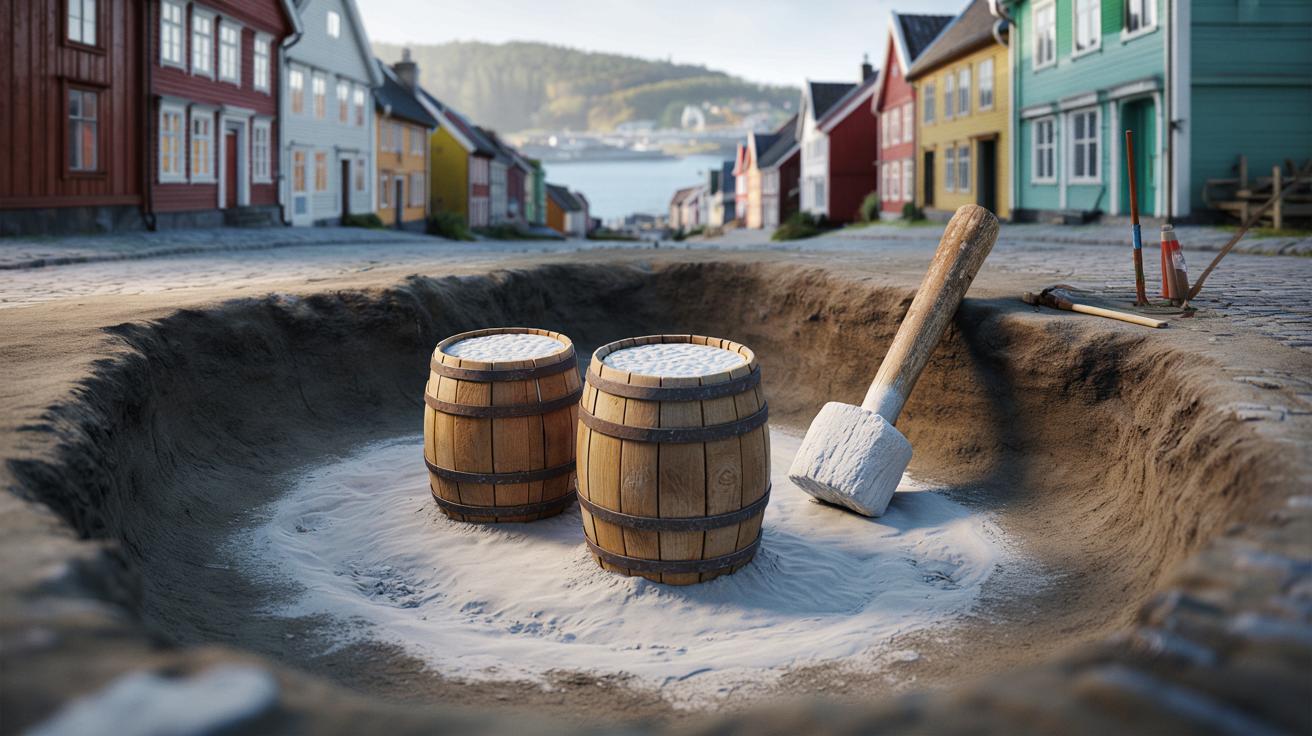 Norwegia: 400‑letnie beczki z wapnem zdradzają tajemnice budowy miasta