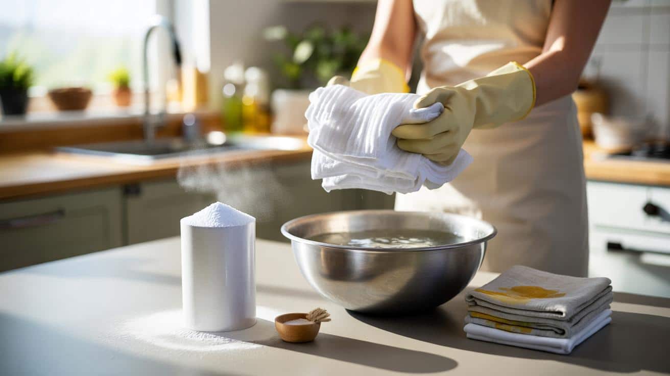 Od kiedy używam tego zapomnianego proszku, kuchenne ściereczki znów są białe jak nowe