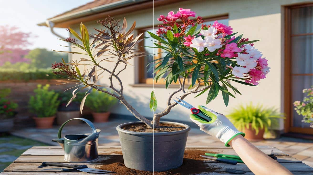 Oleander po ciężkiej zimie? Prosty plan na mocny powrót i burzę kwiatów