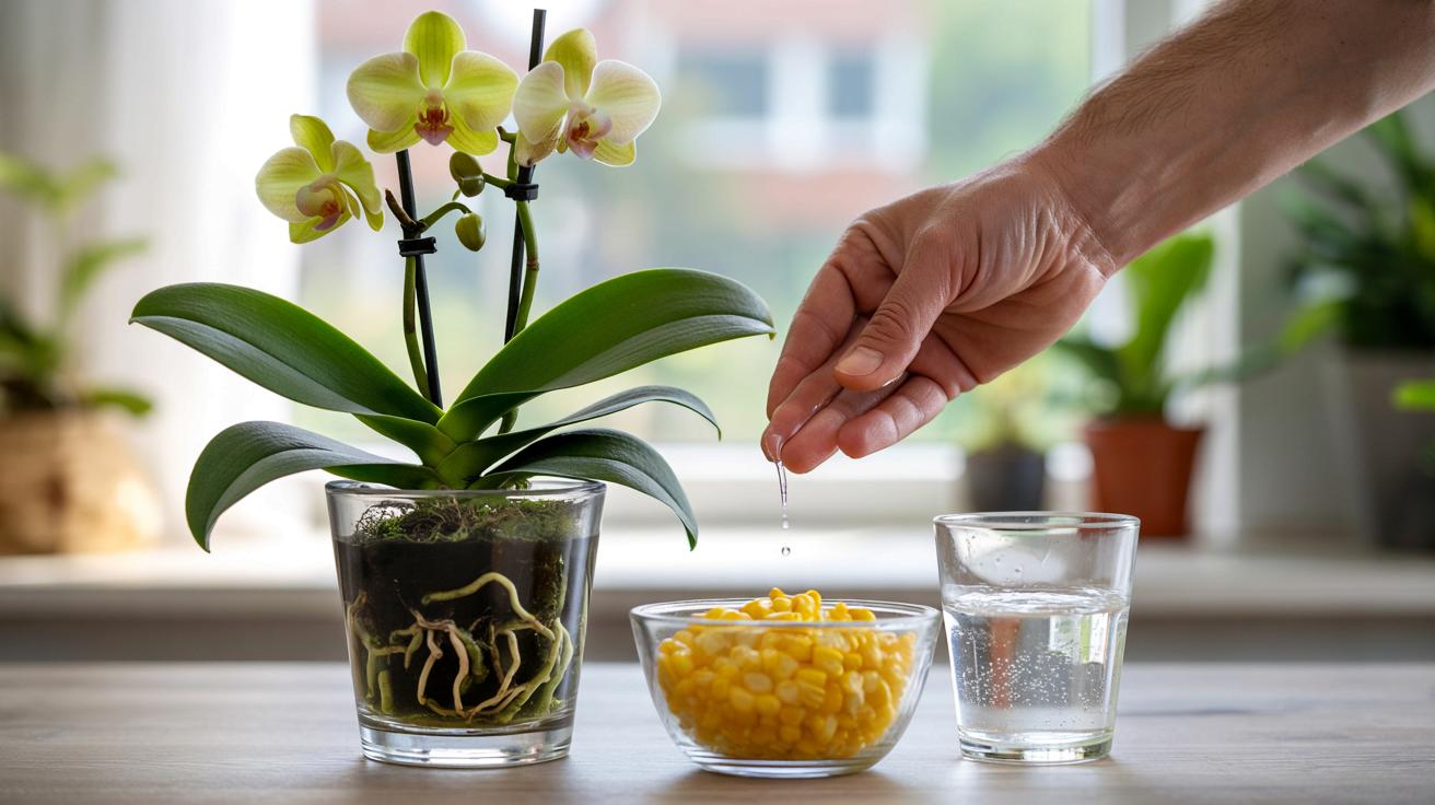 Twoja orchidea nie kwitnie? Zobacz trik z ugotowaną kukurydzą na korzenie