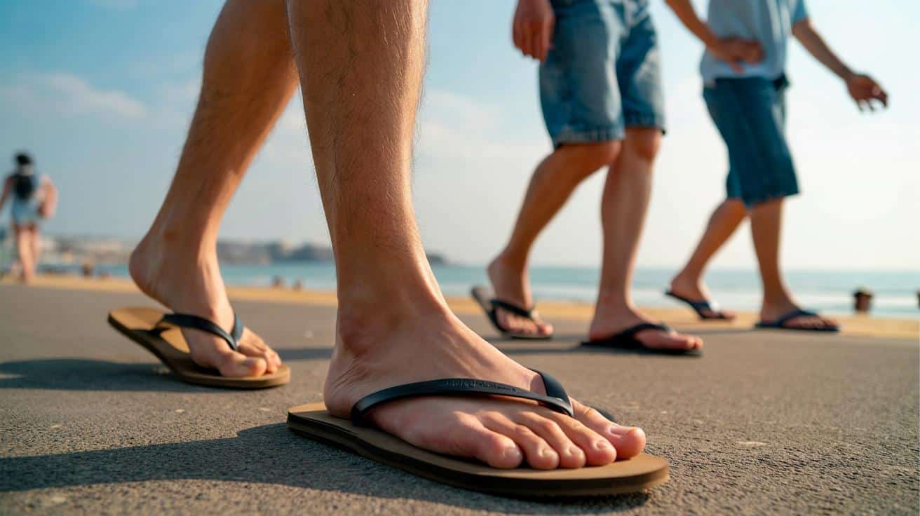 Ortopeda tłumaczy dlaczego klapki japonki noszone latem przez więcej niż godzinę dziennie zmieniają na stałe sposób chodzenia i powodują ból którego nikt nie łączy z obuwiem