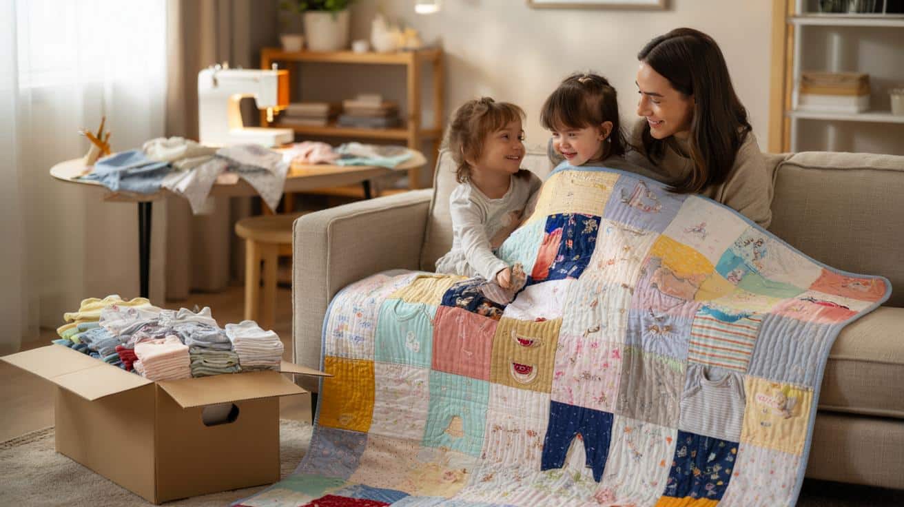Co zrobić z pudłem ubranek po niemowlaku? Ta pamiątkowa narzuta zmienia wszystko